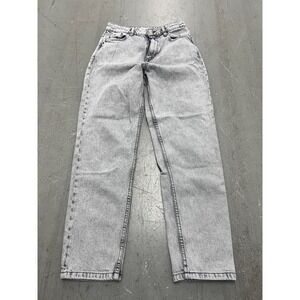 Zara Jeans Womens 4 Gray Denim Pockets Acid Wash Straight Leg Zip Fly Streetwear